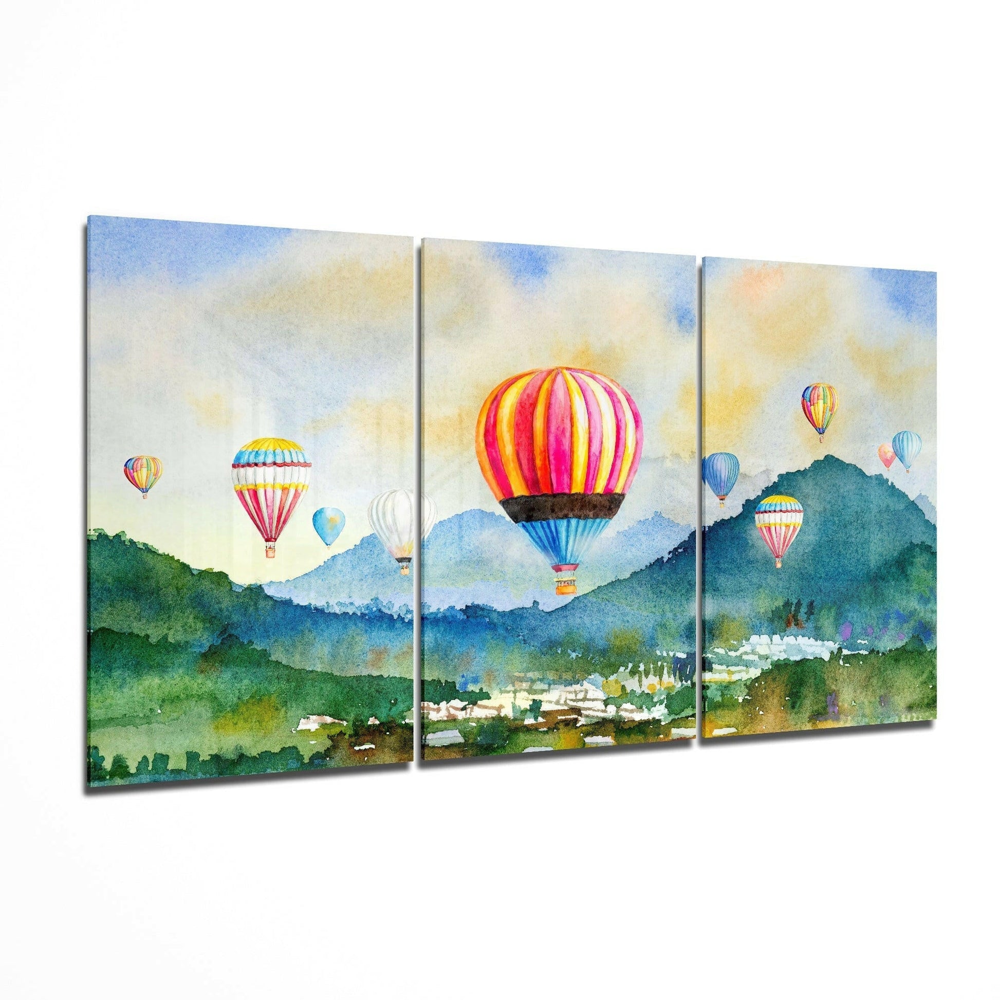 Balloons glass wall art printed on tempered glass