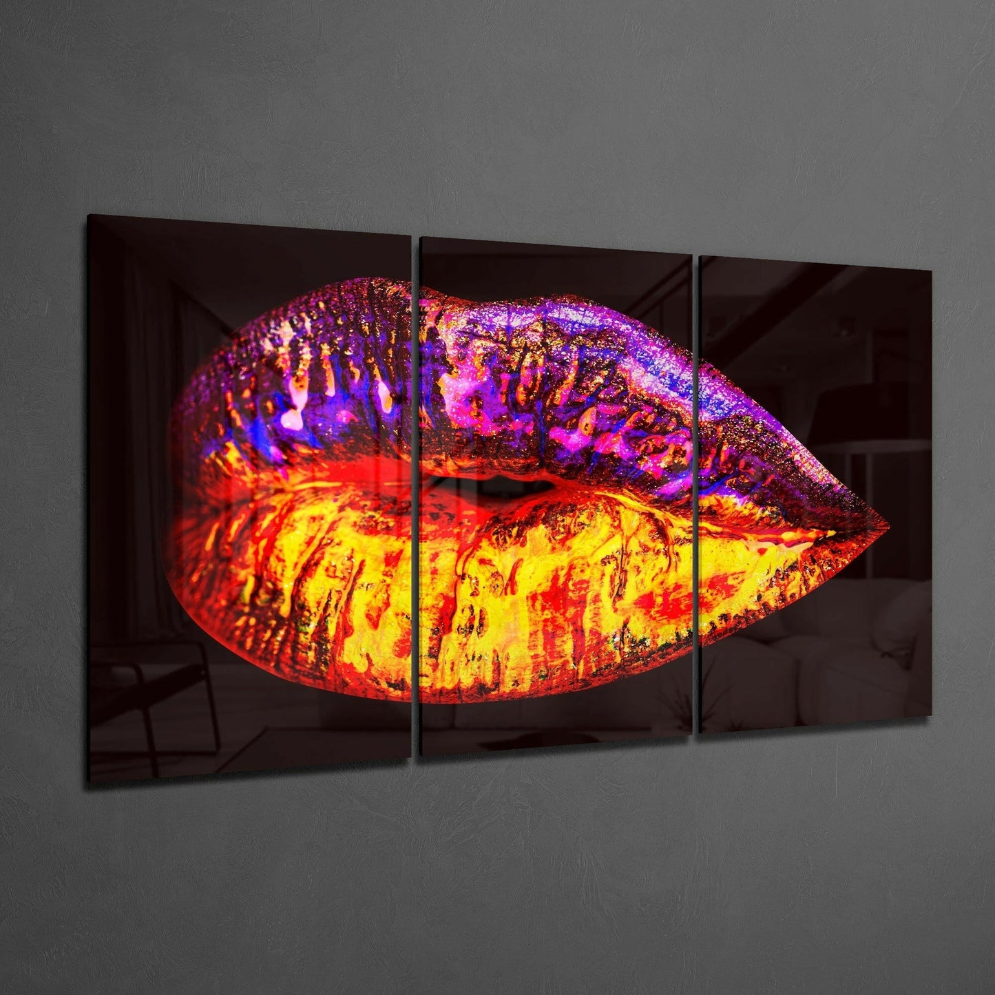 Lips Glass Wall Art