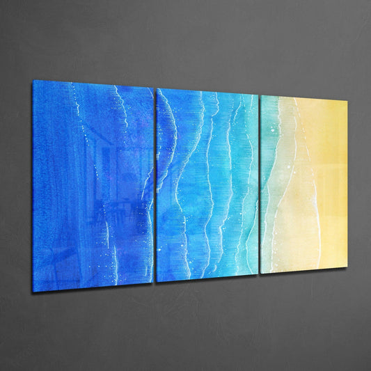 Beach 3-Panel Glass Wall Art Set