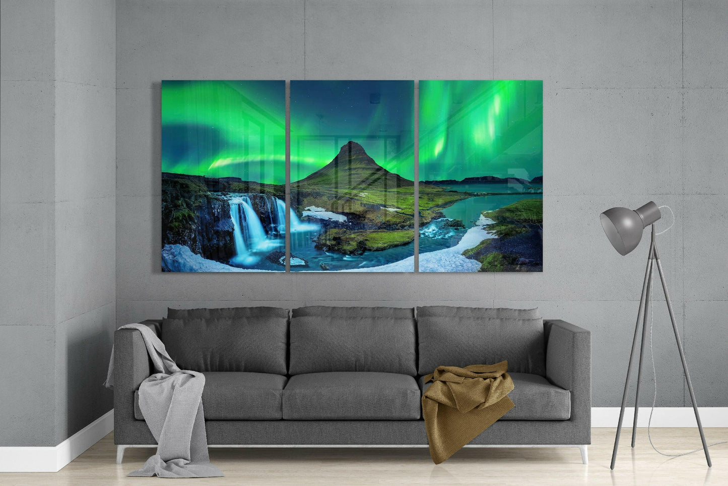 Northern Lights Aurora Glass Wall Art