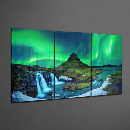Northern Lights Aurora Glass Wall Art