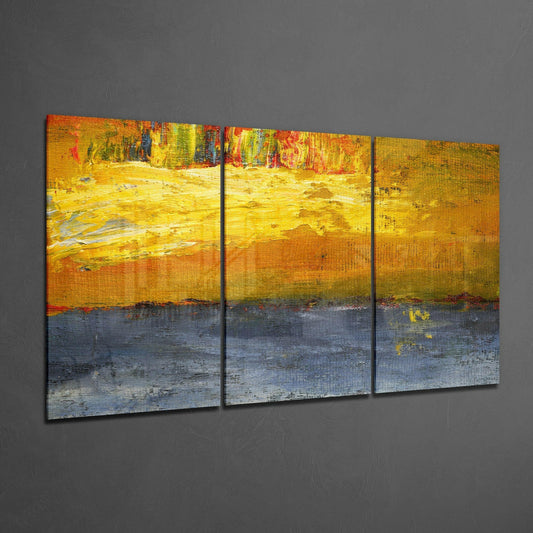 Abstract Yellow Glass Art