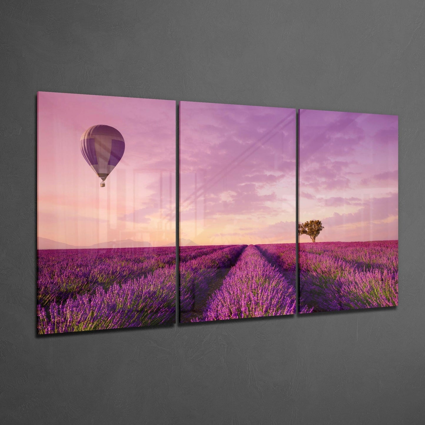 Lavender Field Glass Wall Art
