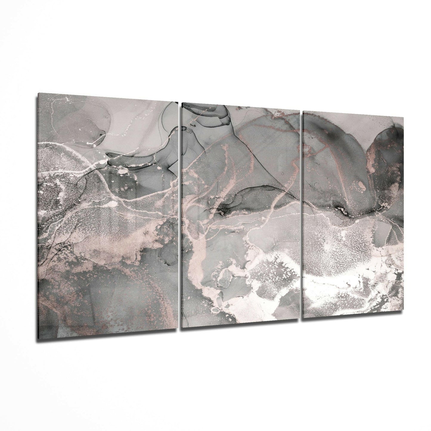 Gray Dance glass wall art 3-piece set featuring monochrome dance figures
