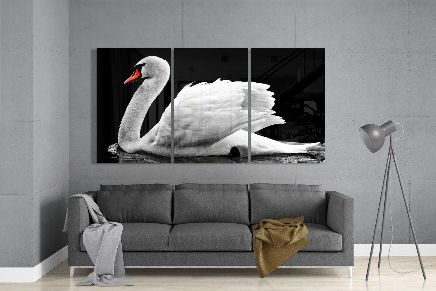 Swan Glass Wall Art