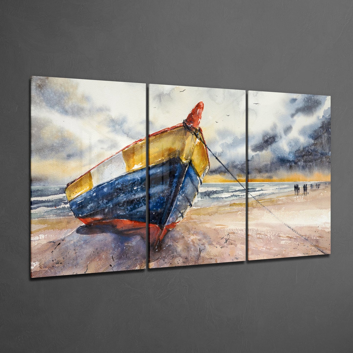 Abandoned Boat Glass Wall Art Set