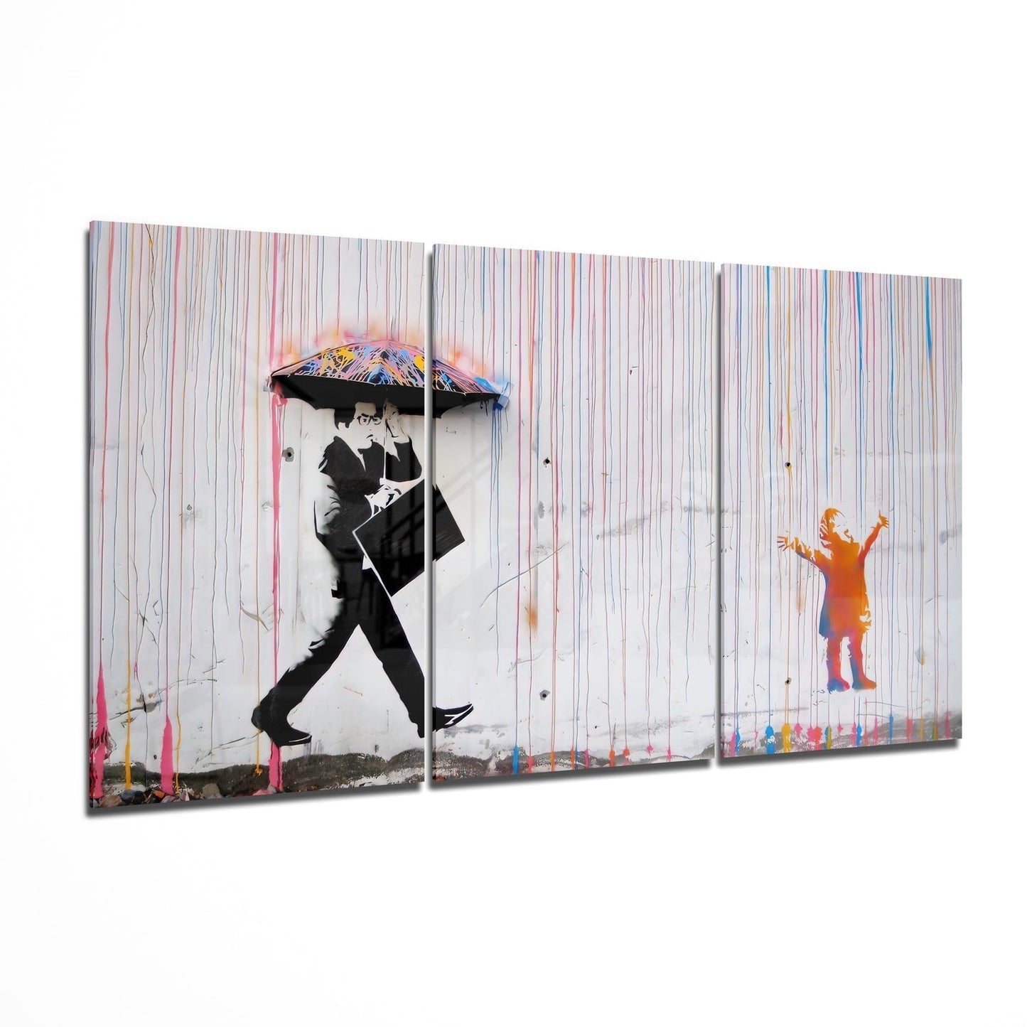 Color of Rain abstract glass wall art
