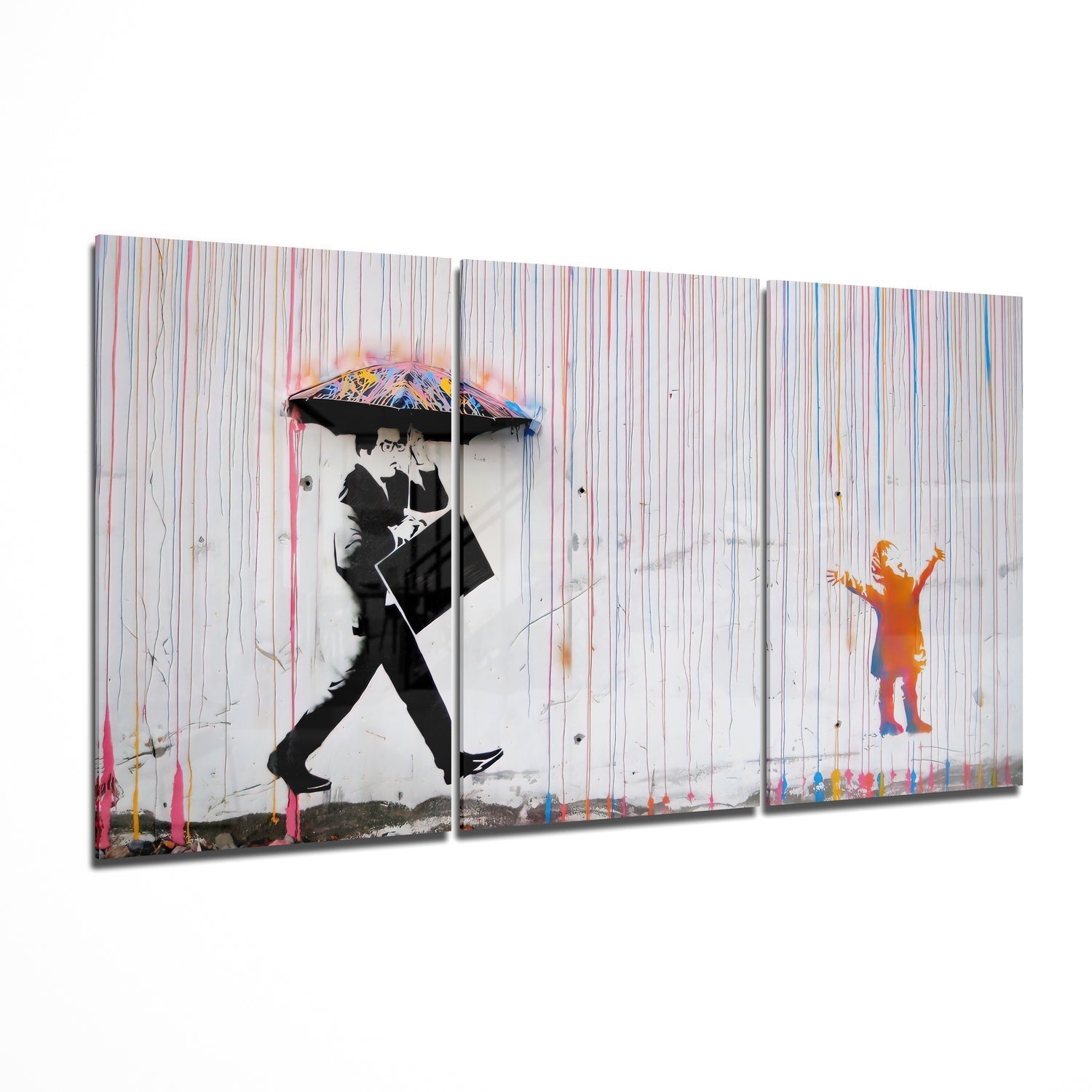Color of Rain abstract glass wall art