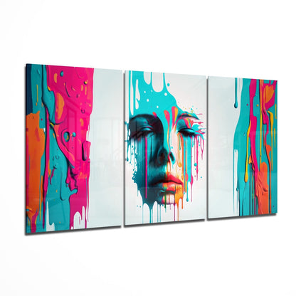 Face of Her glass wall art print