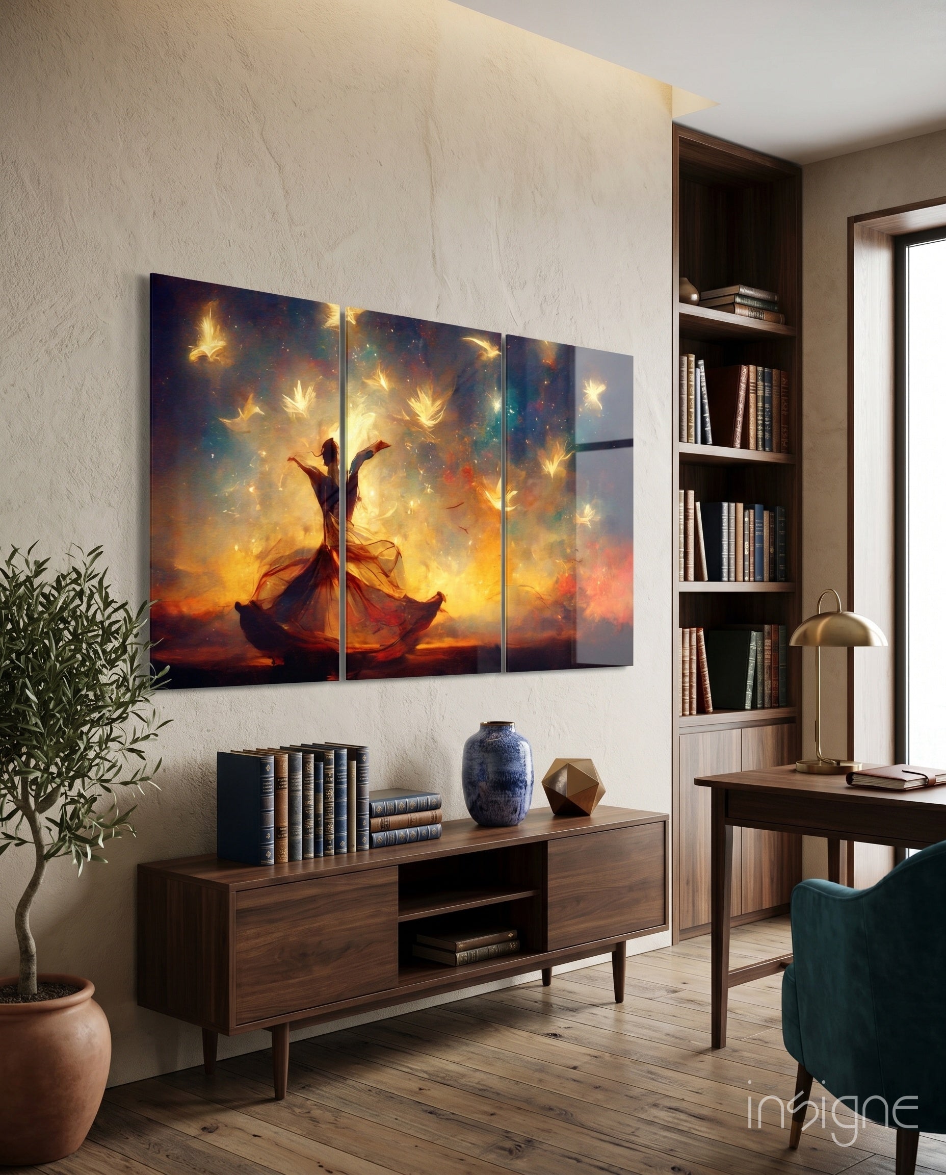 Under the Stars glass wall art night sky print