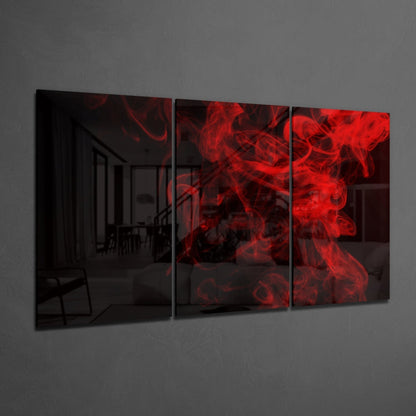 Red Smoke Glass Wall Art