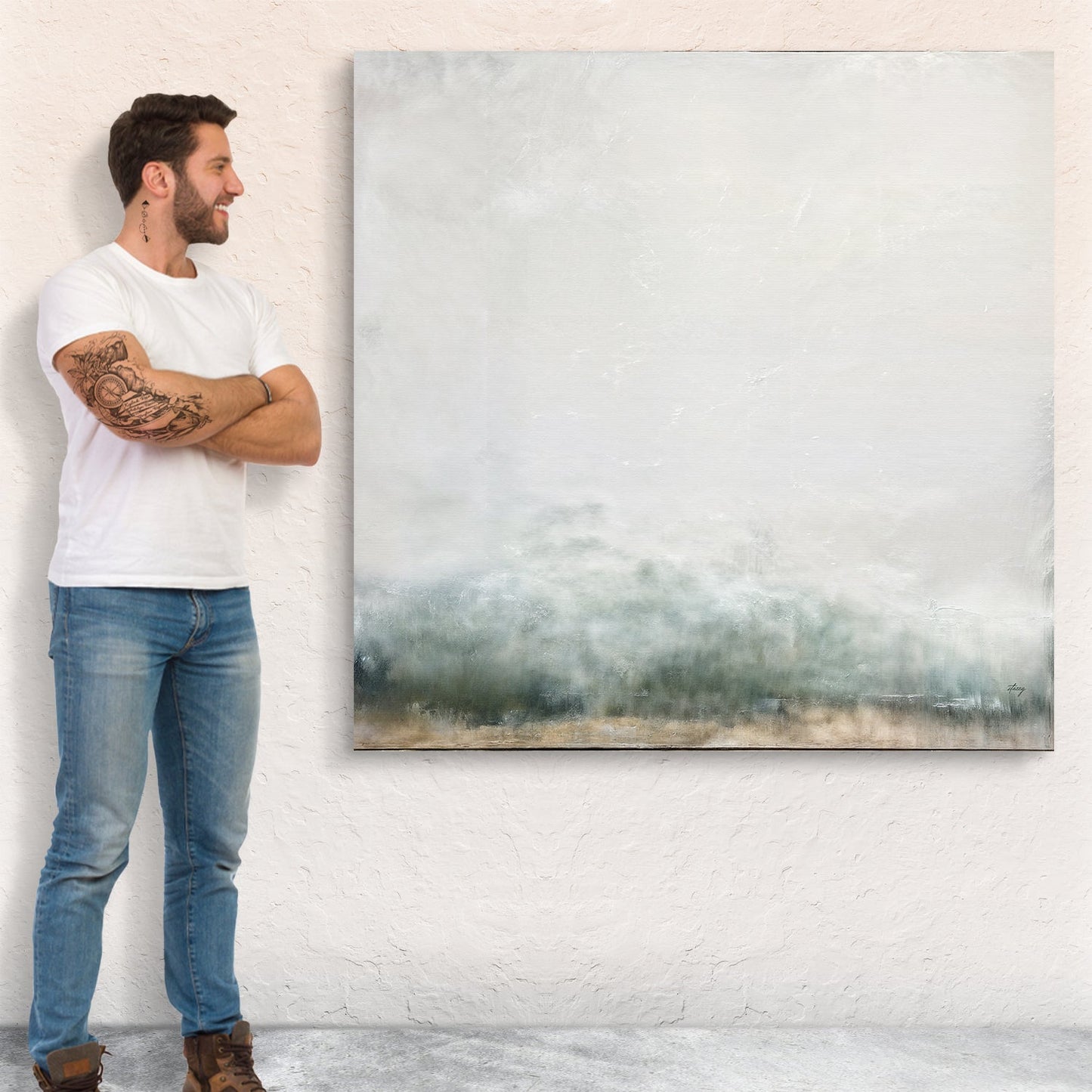 Misty Genesis Mountain Landscape Canvas Wall Art