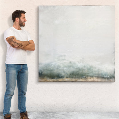 Misty Genesis Mountain Landscape Canvas Wall Art