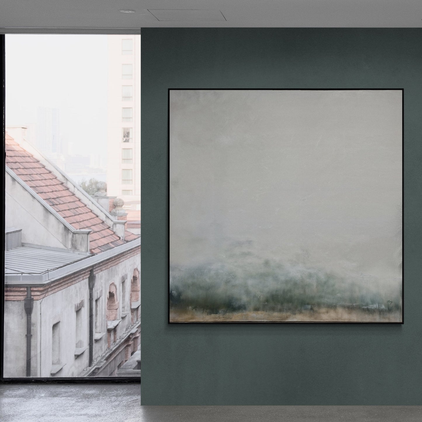 Misty Genesis Mountain Landscape Canvas Wall Art