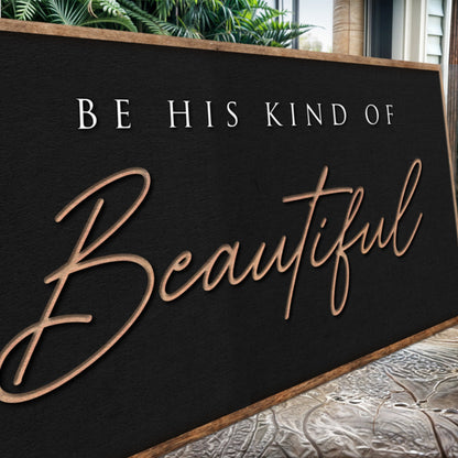 Be His Kind of Beautiful Black and Tan canvas shown in a styled room setting, view 4