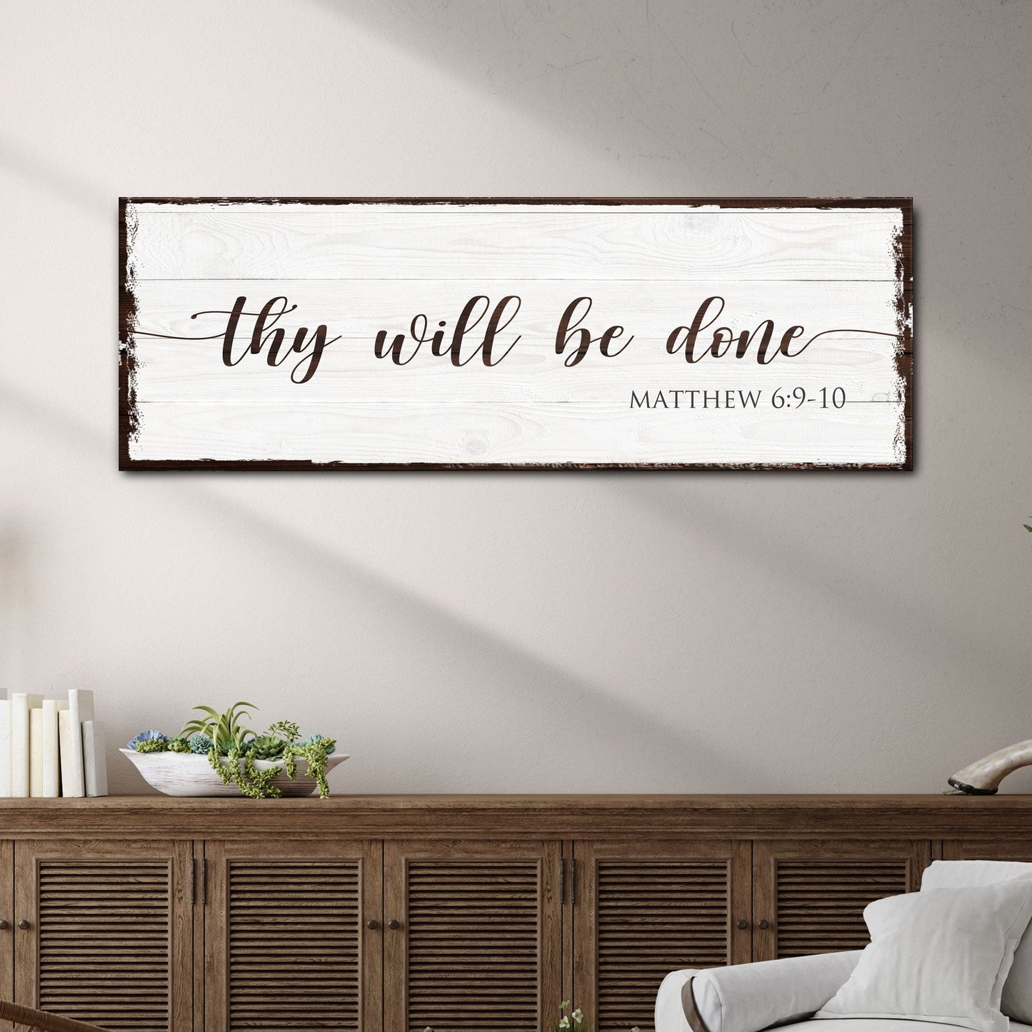 Thy Will Be Done Faith Canvas Sign