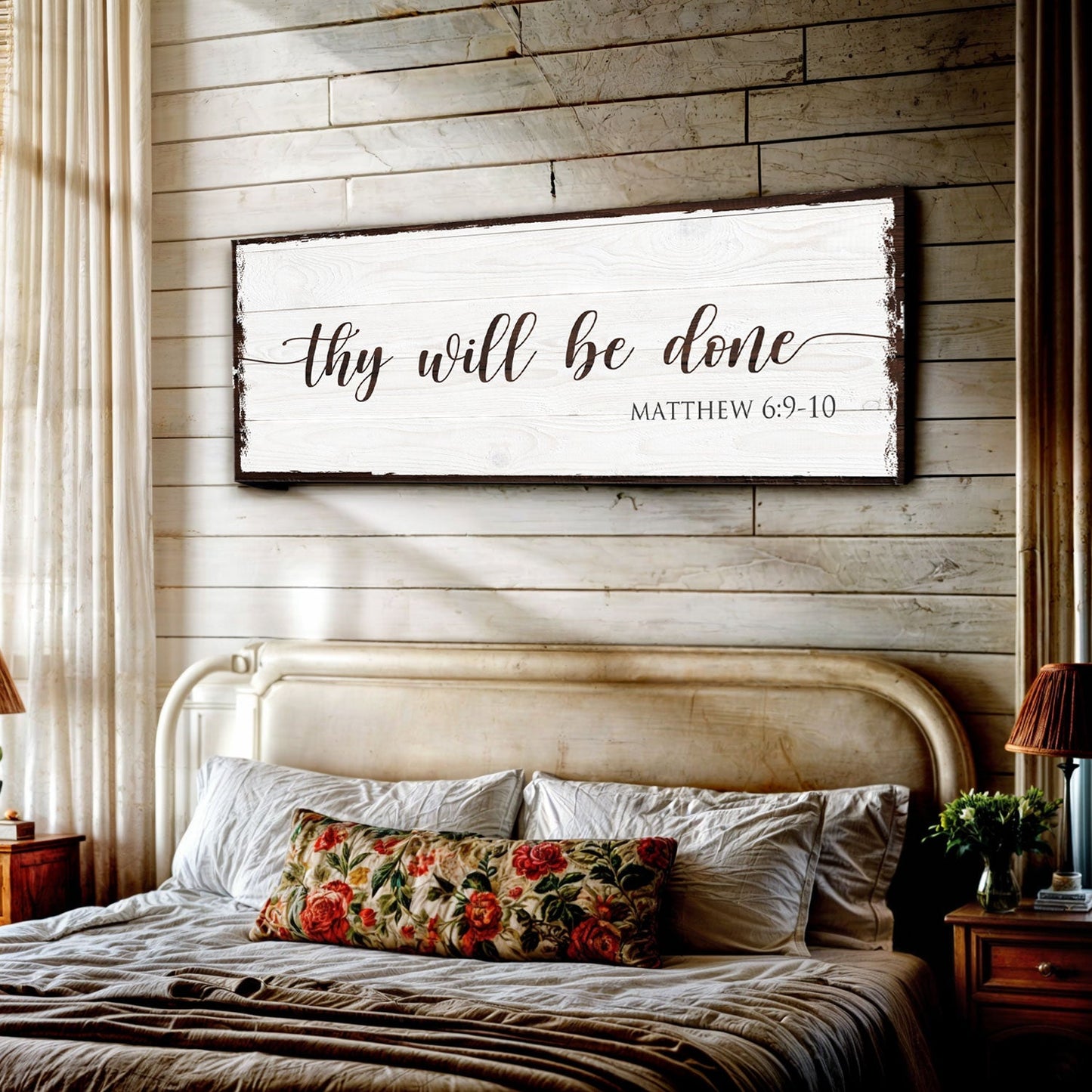 Thy Will Be Done Faith Canvas Sign