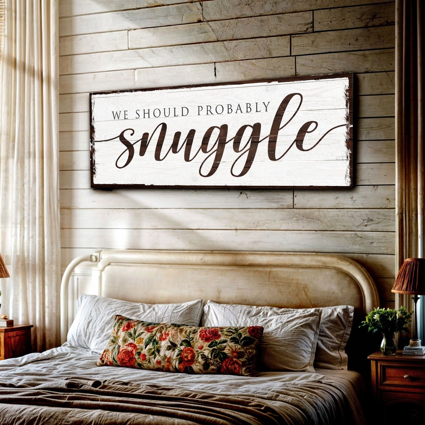 We Should Probably Snuggle Canvas Sign