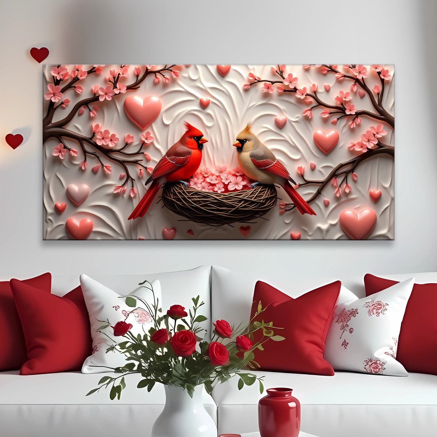 3D Cardinals Canvas Wall Art IV