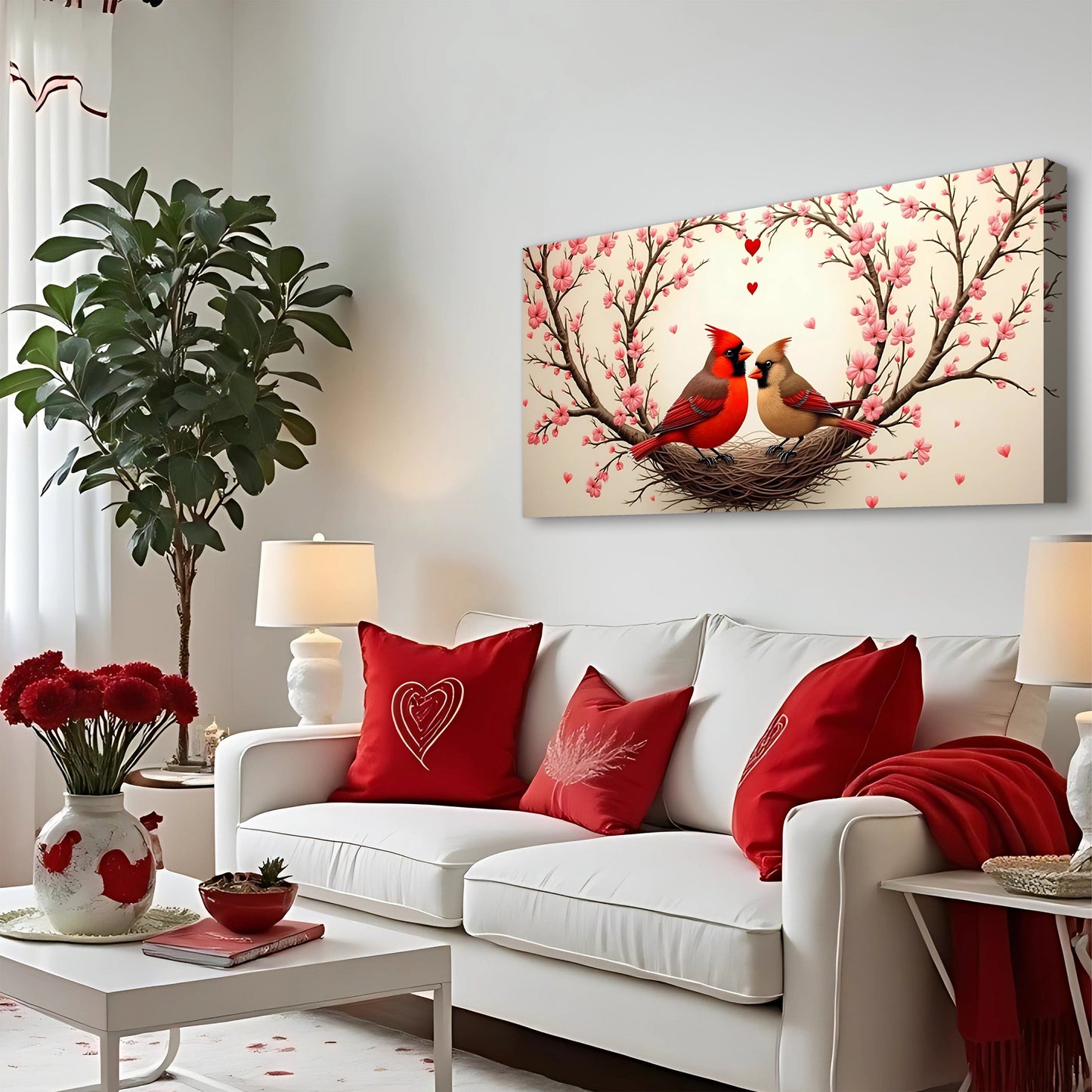 3D Cardinals Canvas Wall Art II