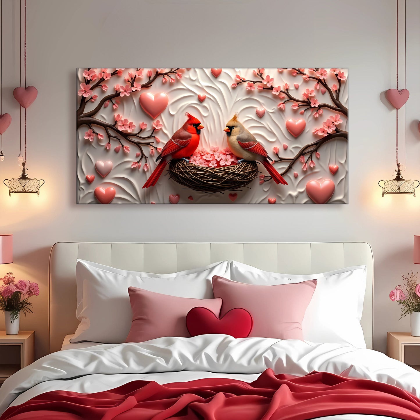 3D Cardinals Canvas Wall Art IV