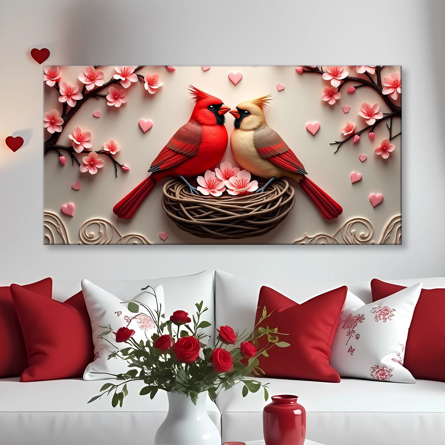 3D Cardinals Canvas Wall Art VI