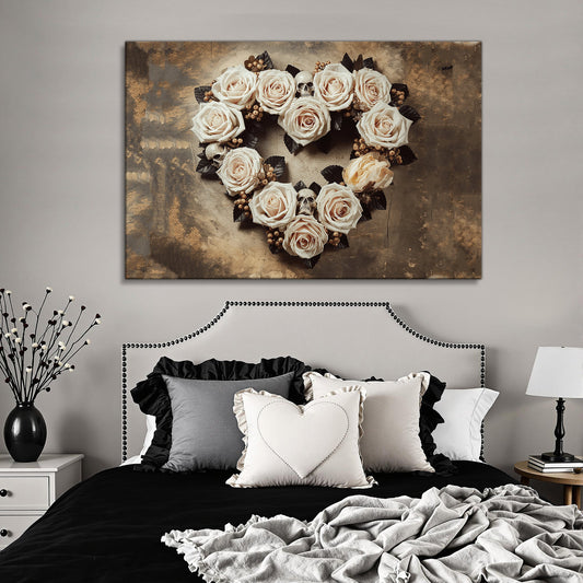 Skull and Flowers Floral Art Canvas Wall Art