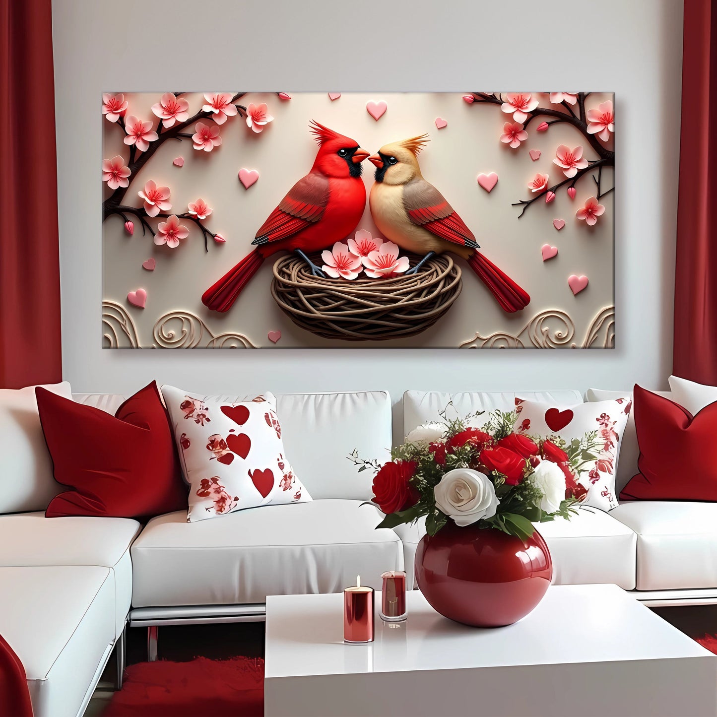 3D Cardinals Canvas Wall Art VI
