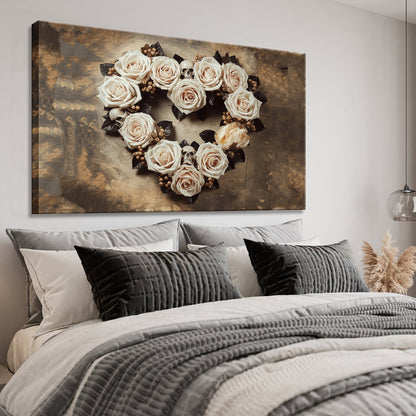 Skull and Flowers Floral Art Canvas Wall Art