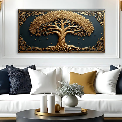 Celtic Tree Of Life canvas wall art with an intricate dimensional design, ready to hang