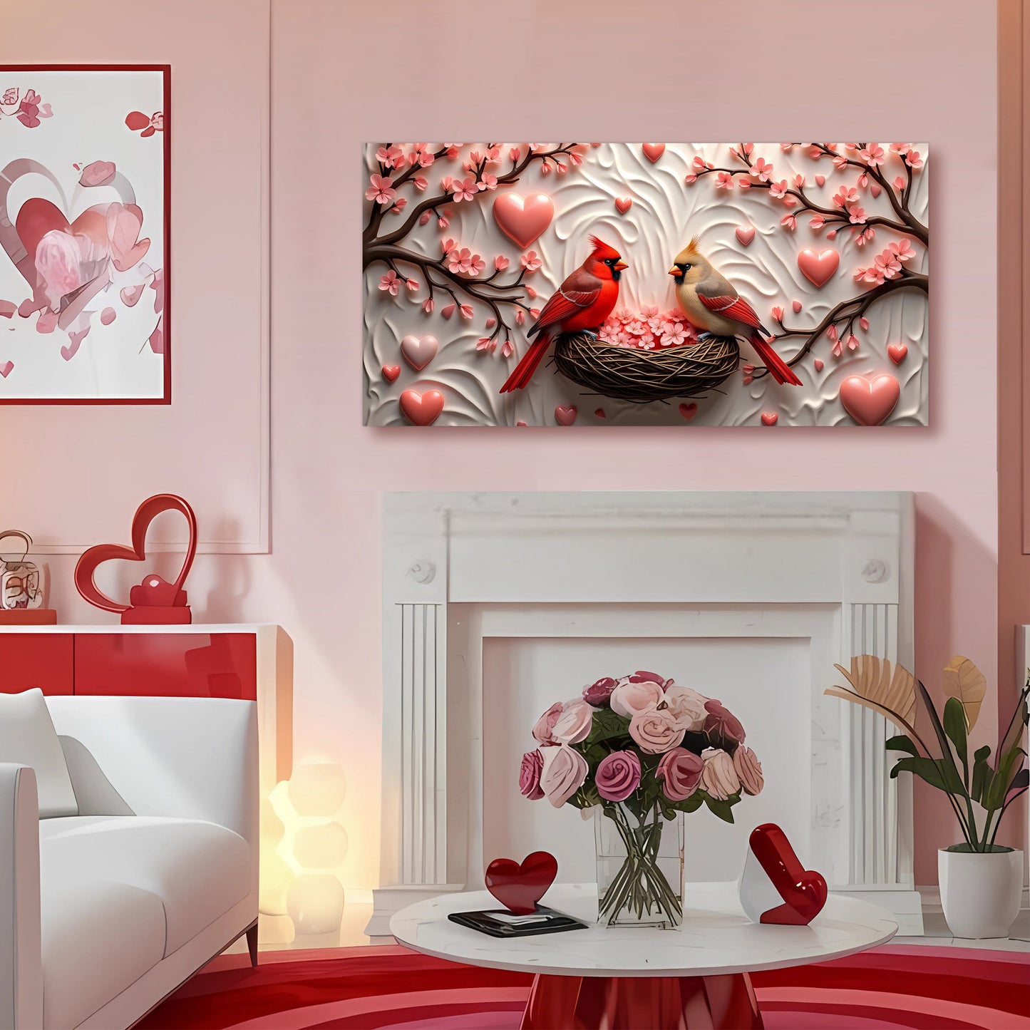 3D Cardinals Canvas Wall Art IV