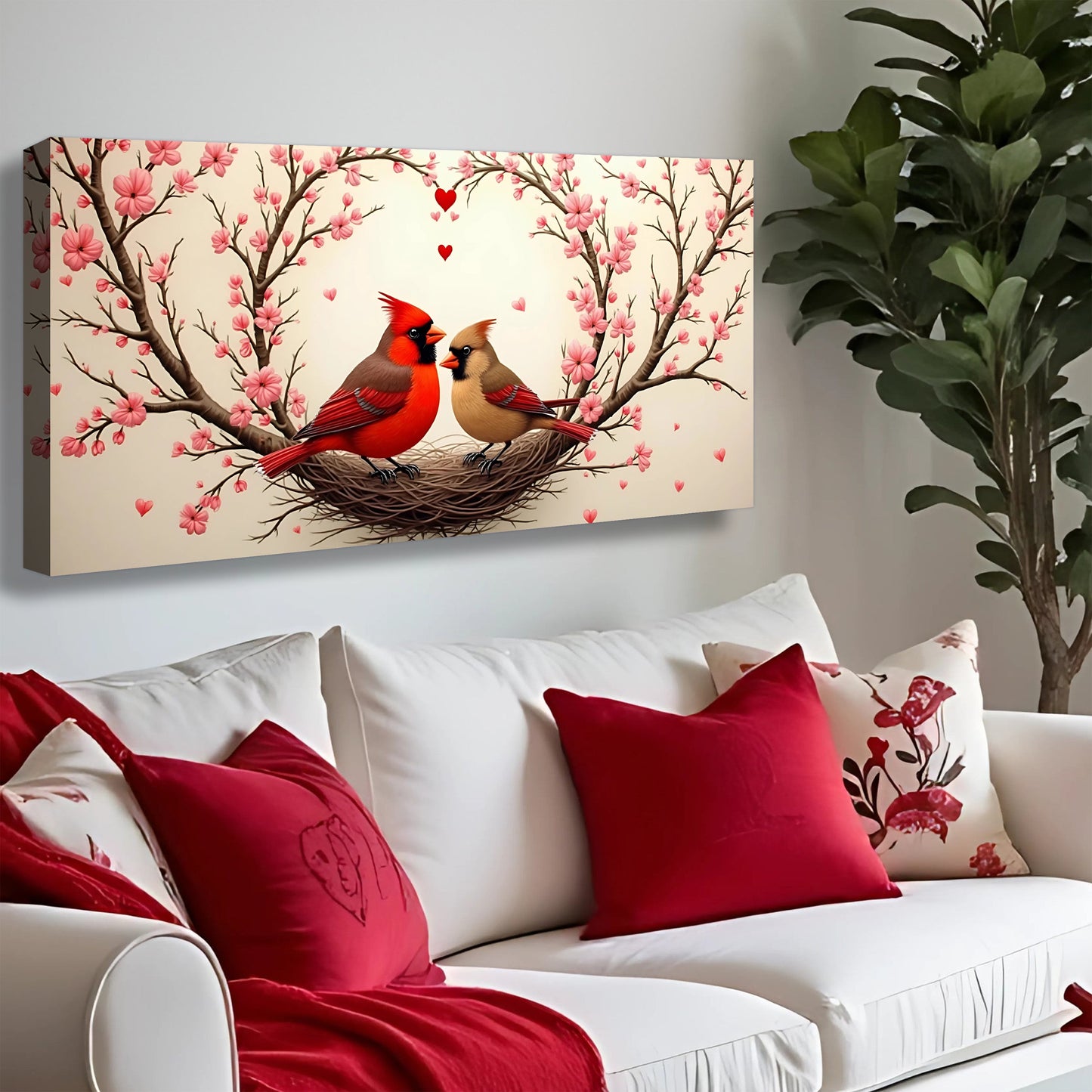 3D Cardinals Canvas Wall Art II