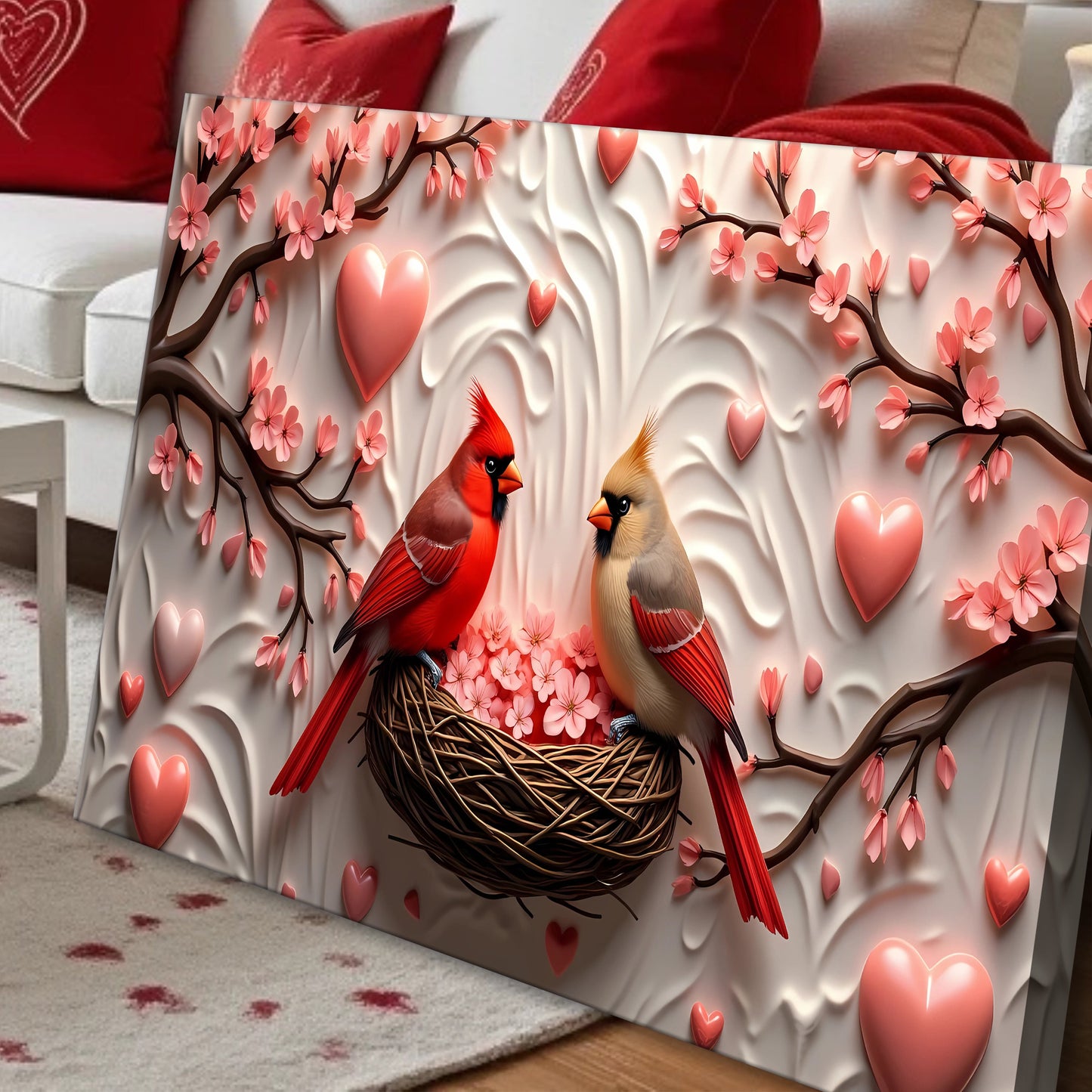 3D Cardinals Canvas Wall Art IV