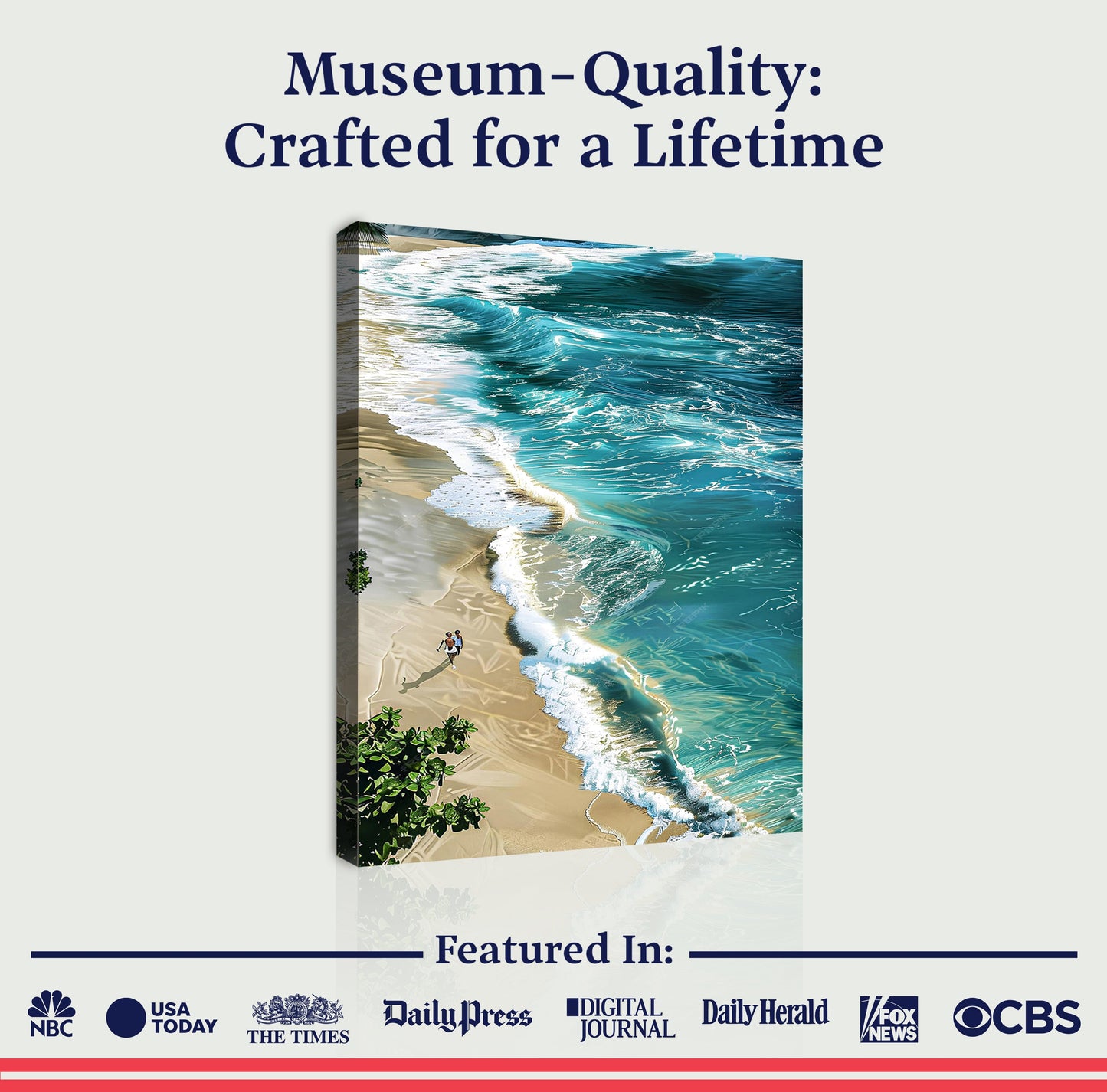 Beachfront Painting Coastal Canvas Wall Art