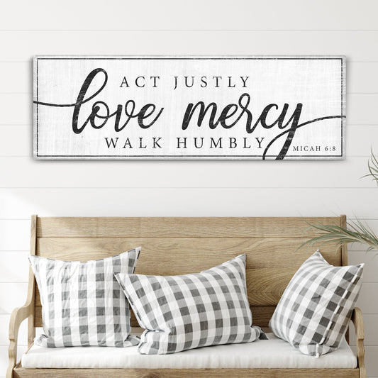 Act justly love mercy walk humbly faith sign canvas