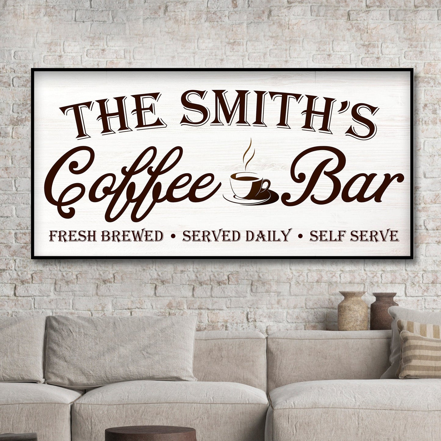 Personalized Coffee Bar Canvas Sign II