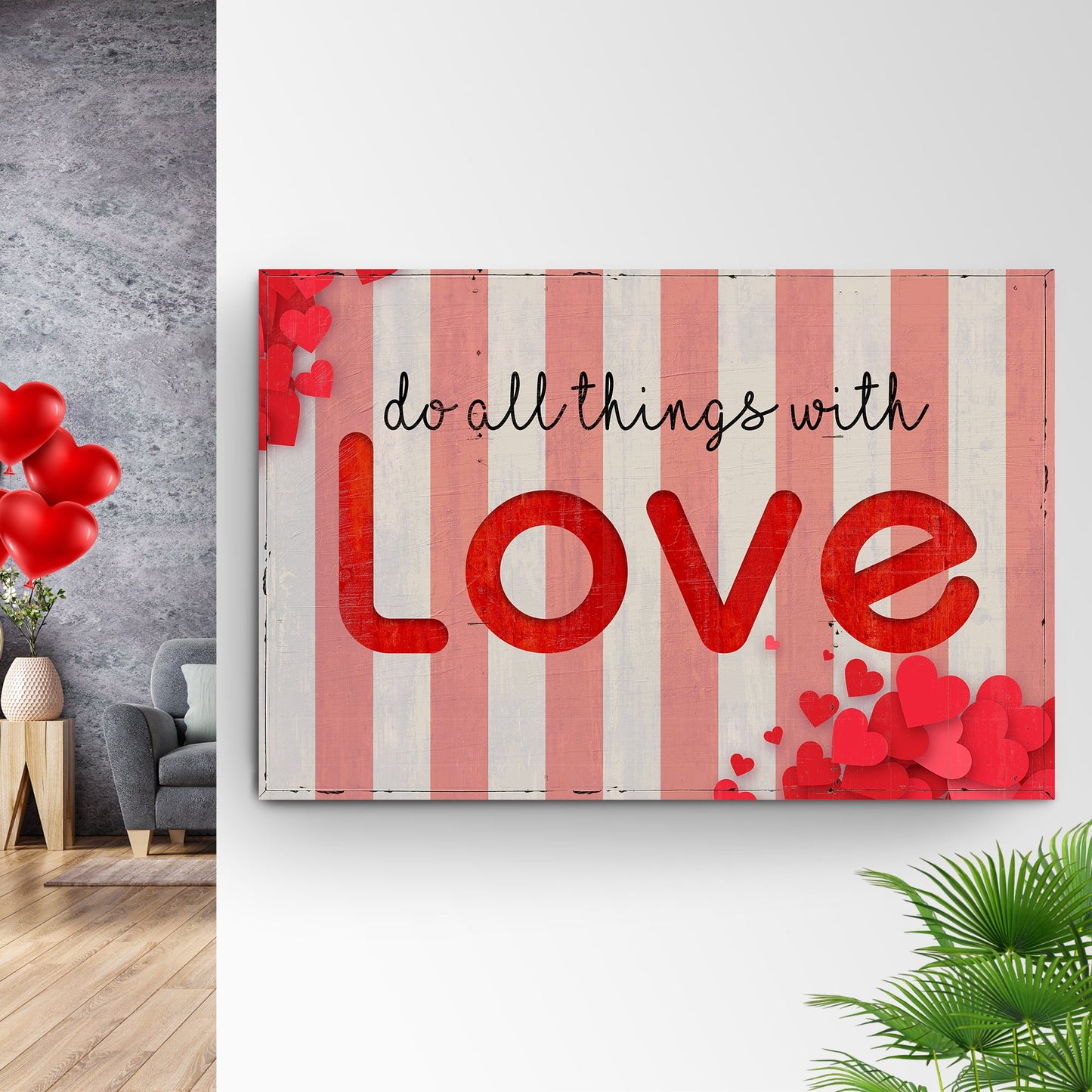 Valentines Day Heart Canvas Wall Art