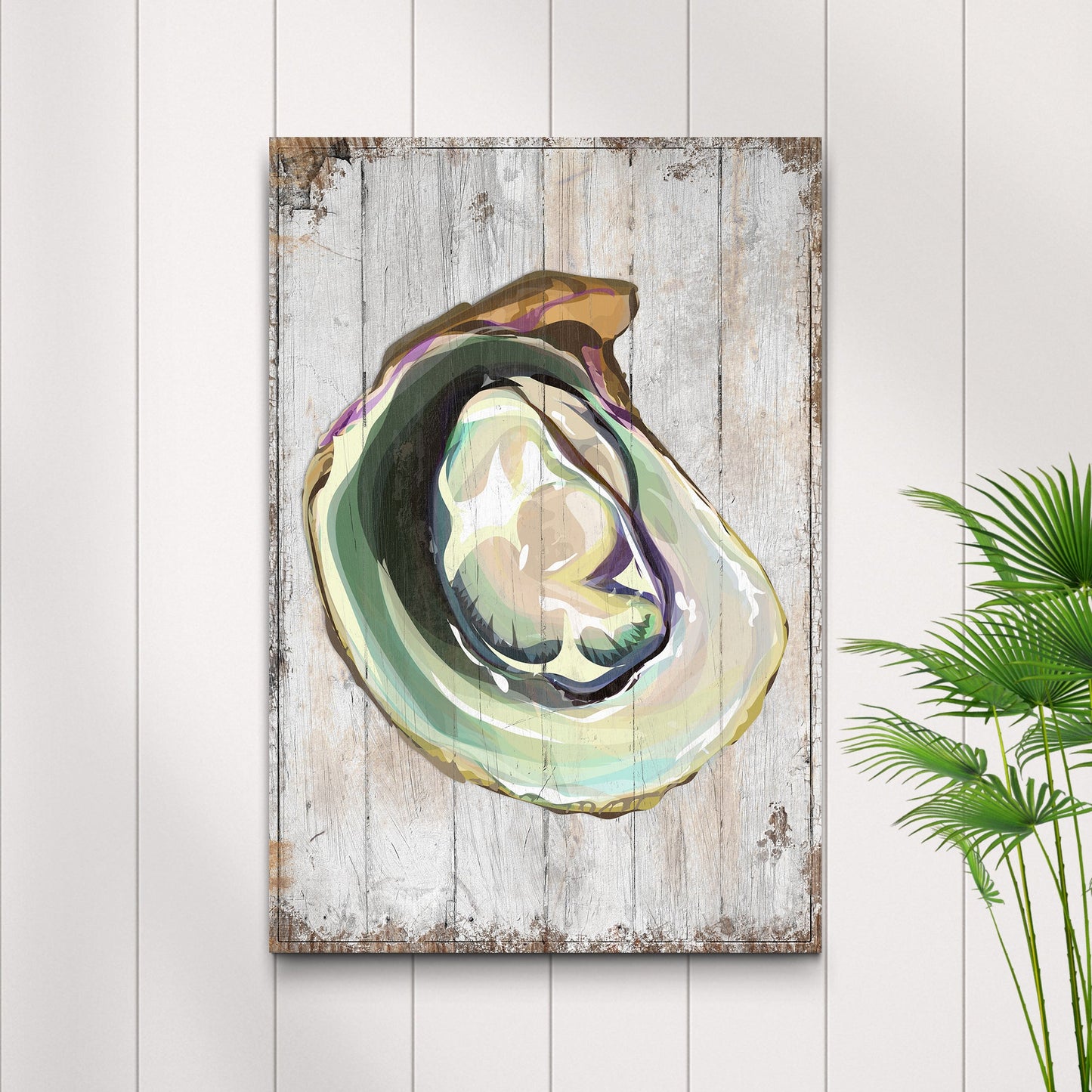 Oyster Shell Coastal Canvas Wall Art