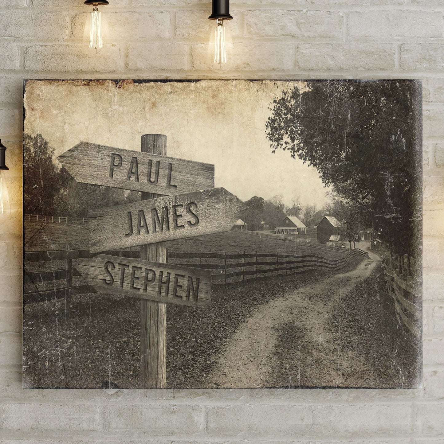 Personalized Farmhouse Family Name Canvas Sign