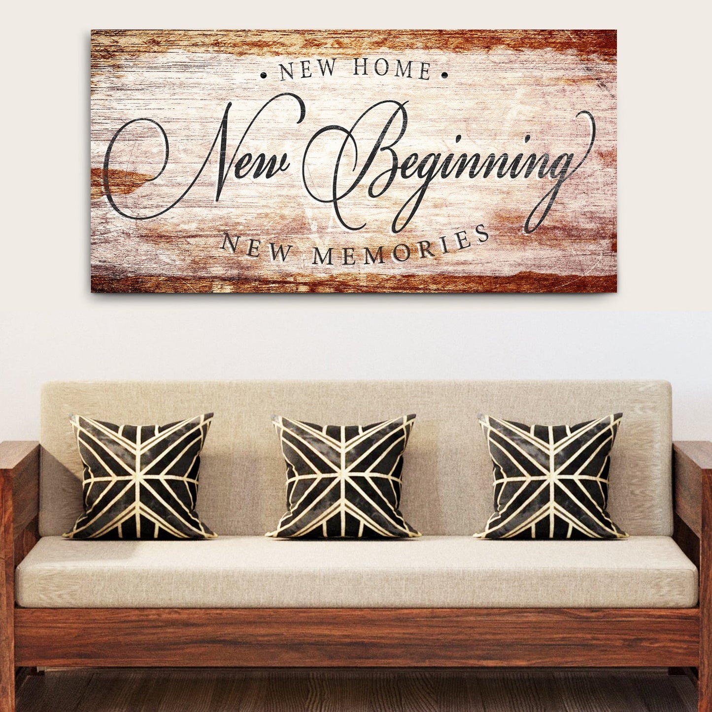 New Home New Beginning New Memories Canvas Wall Art