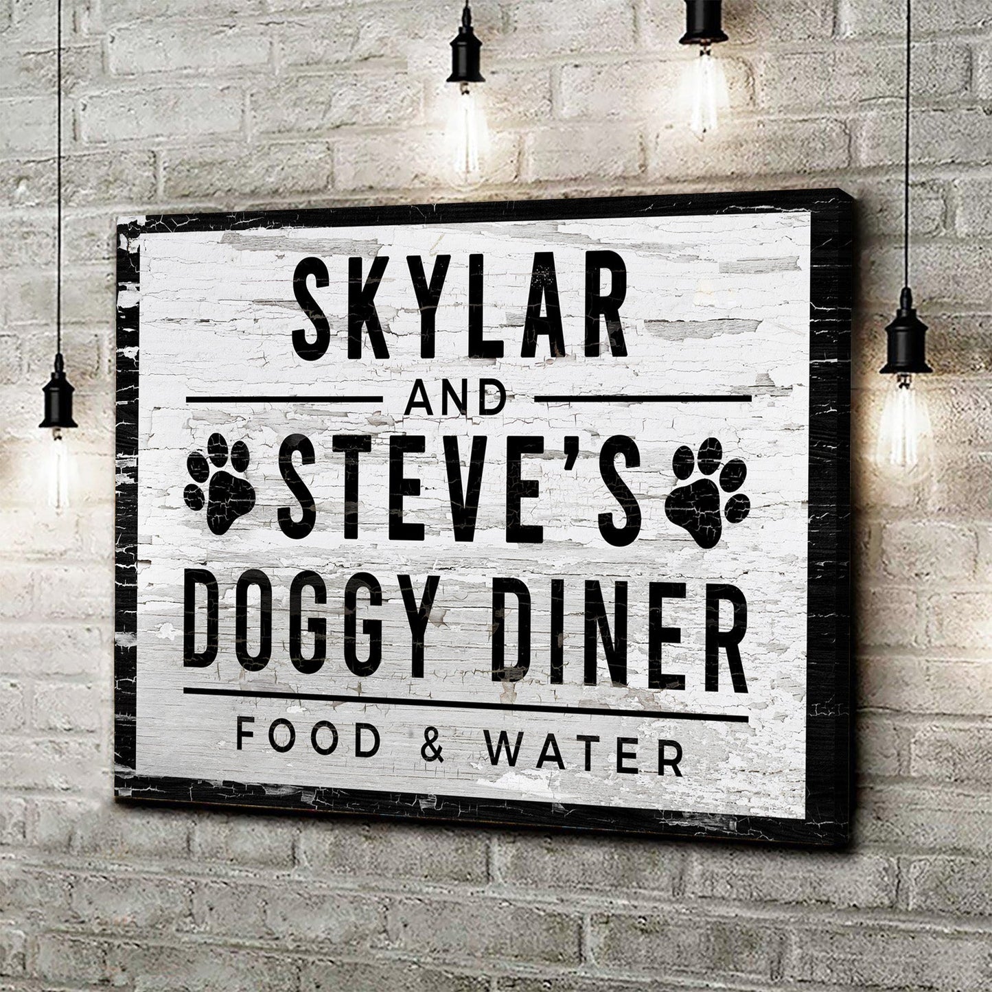 Personalized Dog Diner Canvas Sign