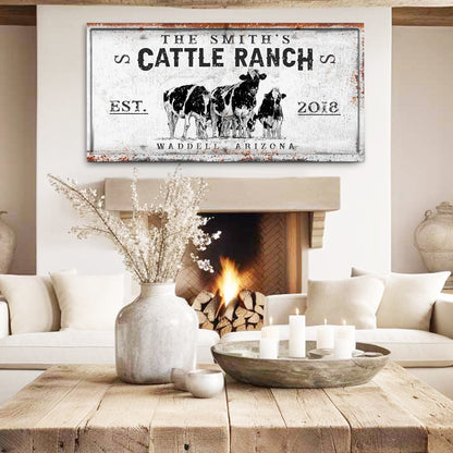 Cattle Ranch Sign Canvas Wall Art Western Decor