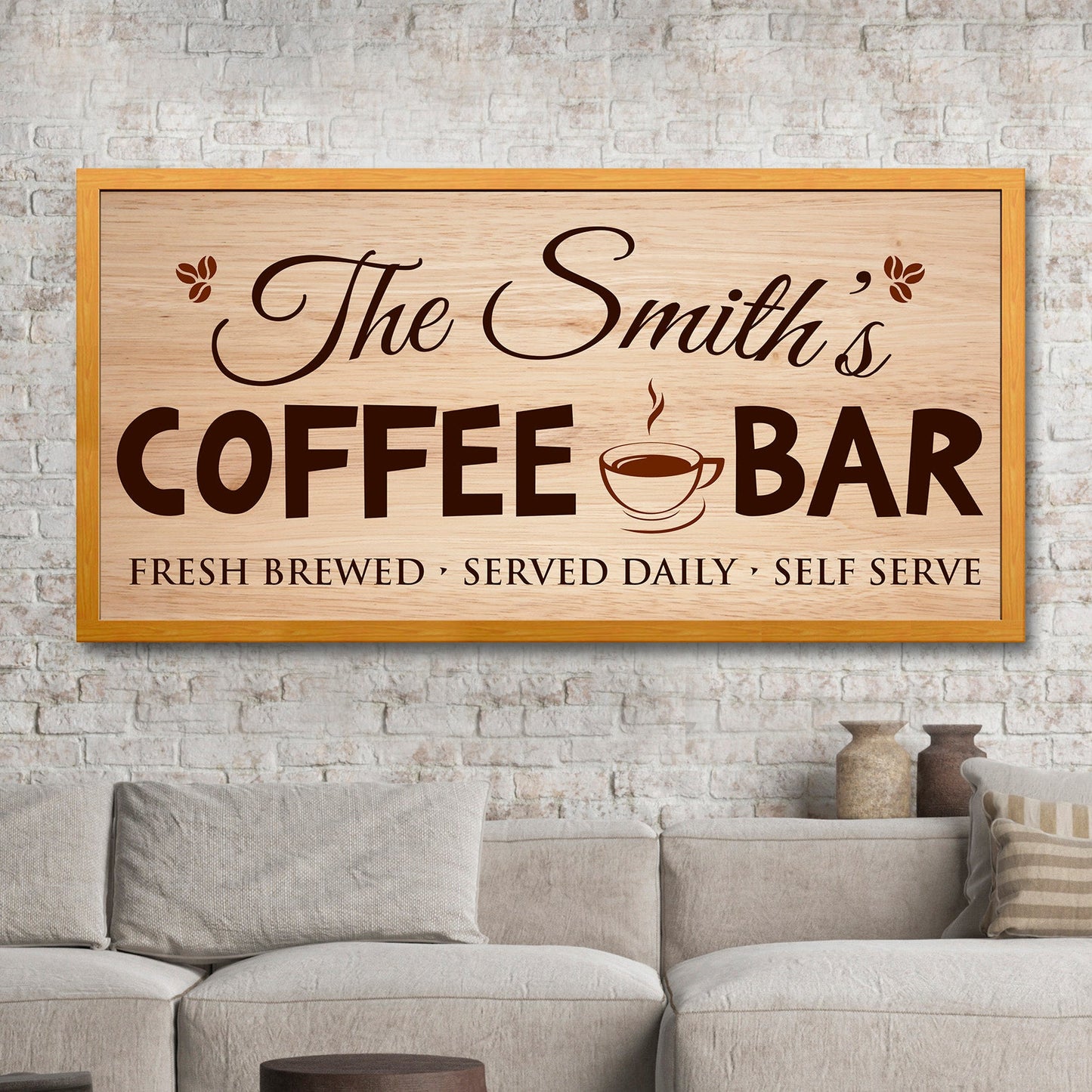 Personalized Coffee Bar Canvas Sign II