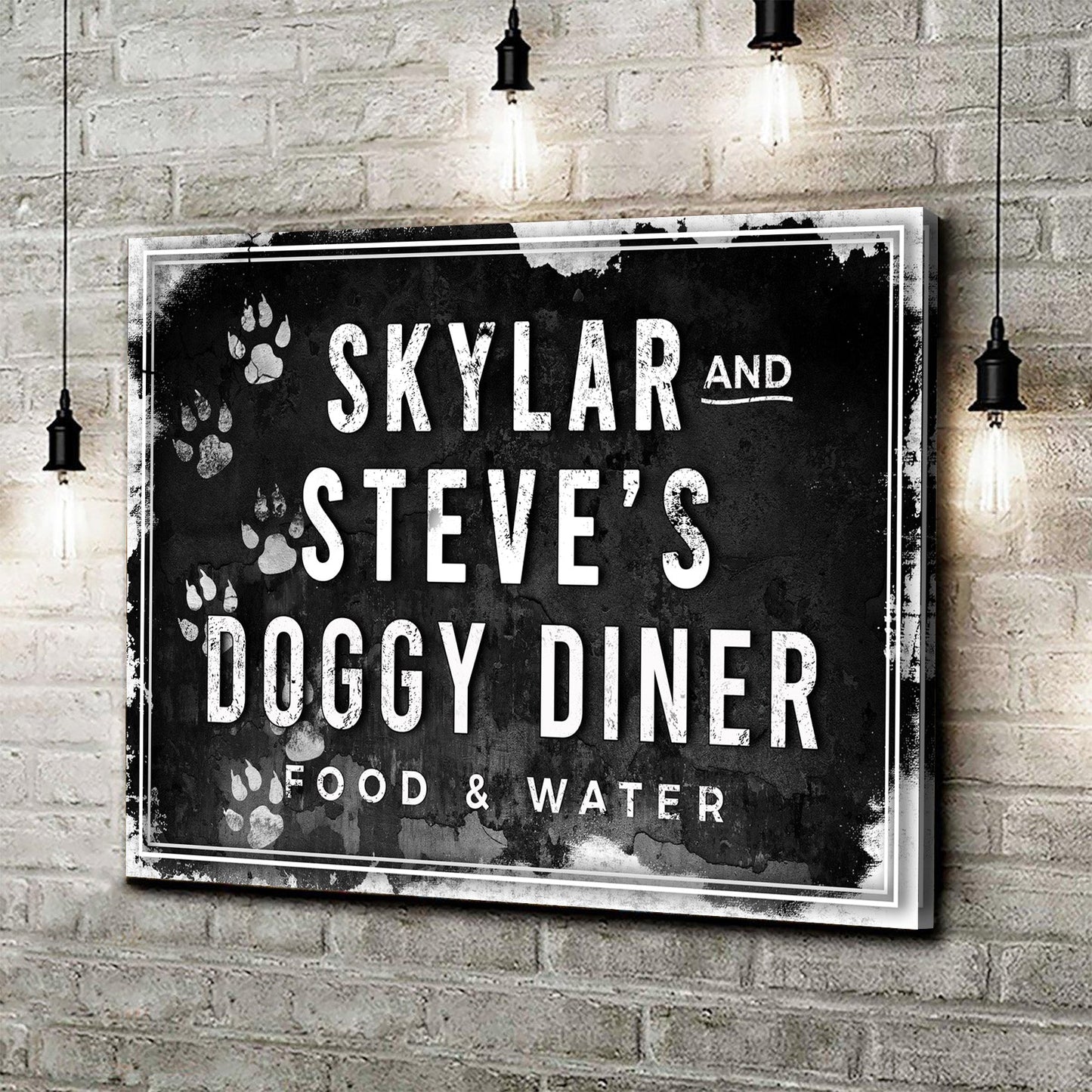 Personalized Dog Diner Canvas Sign