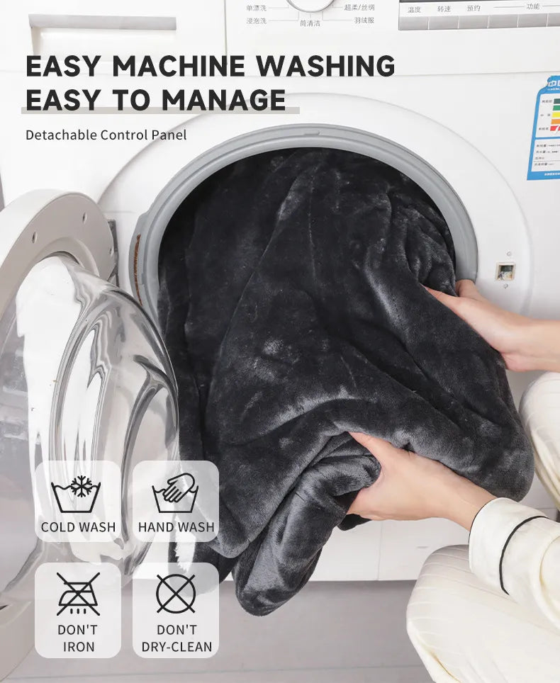 Machine washable electric blanket with detachable controller