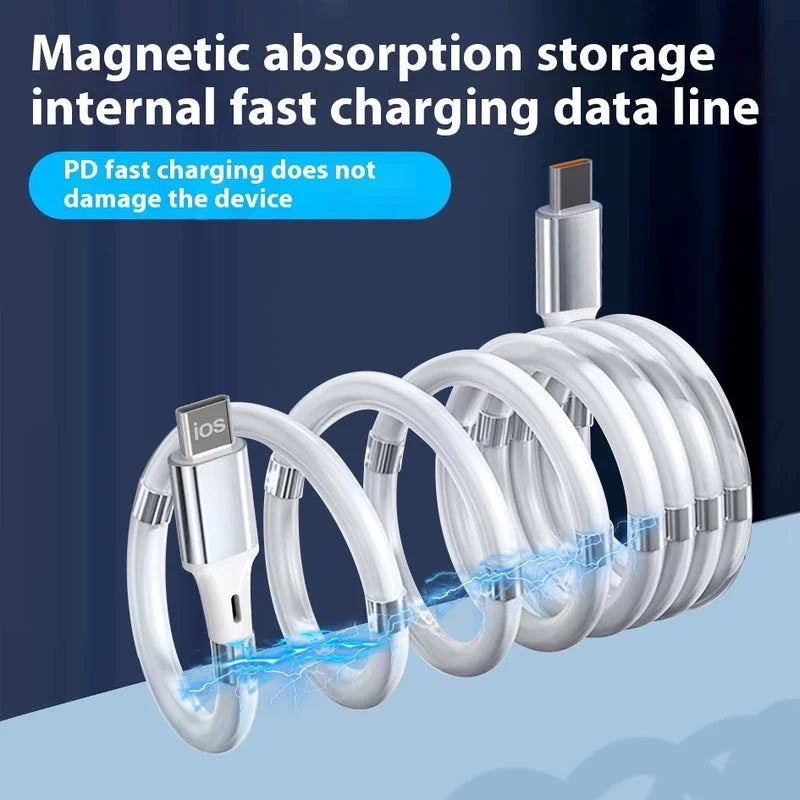 Magnetic absorption storage fast charging data cable PD charging does not damage device