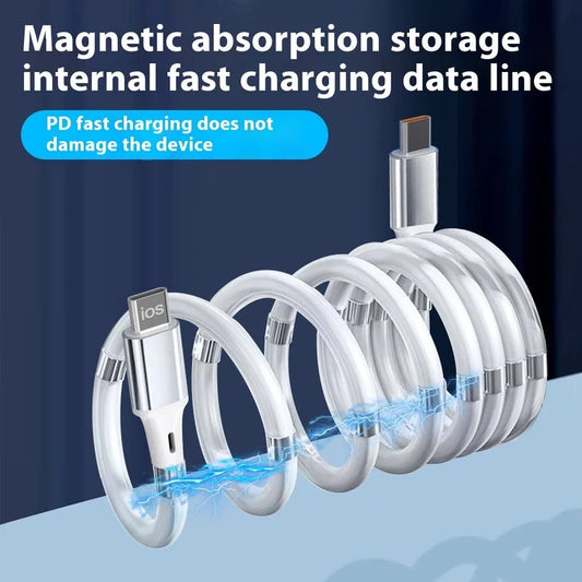 Magnetic absorption storage fast charging data cable PD charging does not damage device