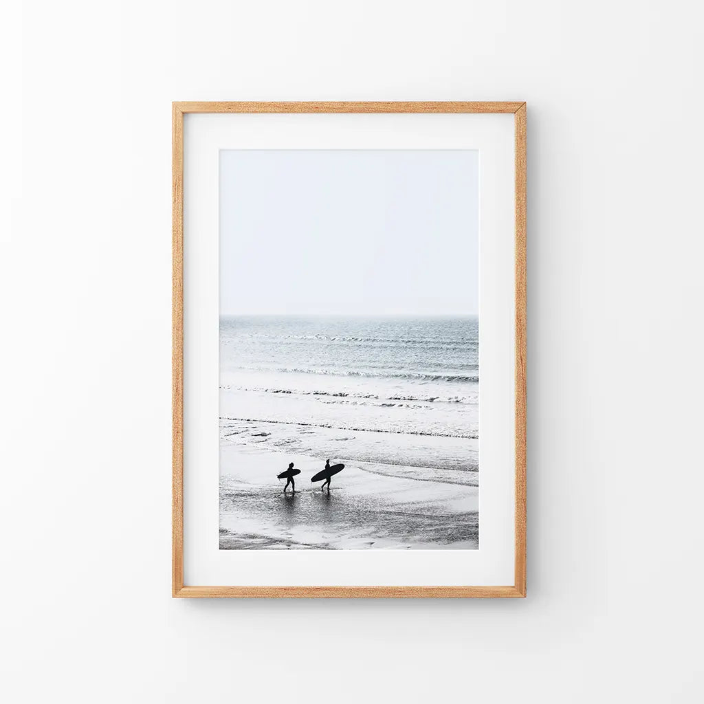 Malibu surfers on the beach coastal wall art print