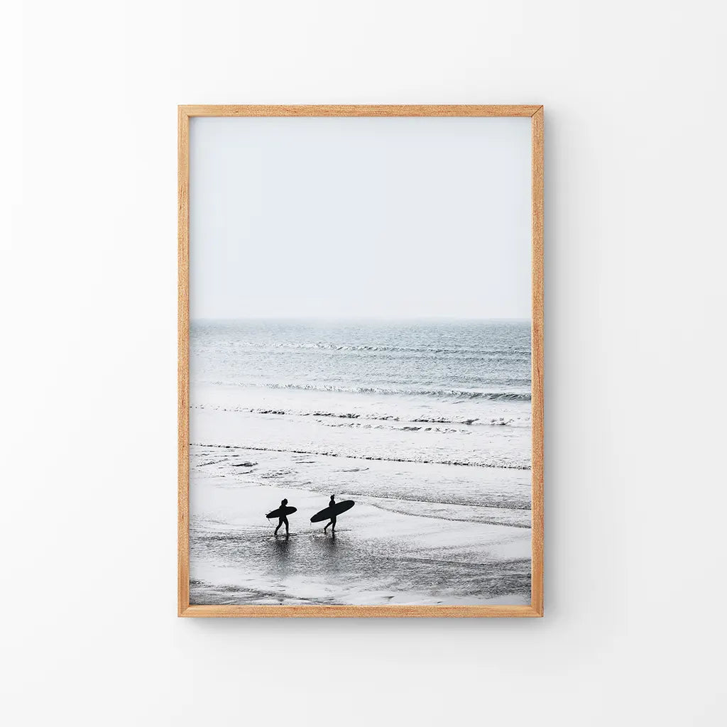 Malibu Surfers on the Beach Print - Coastal Wall Art