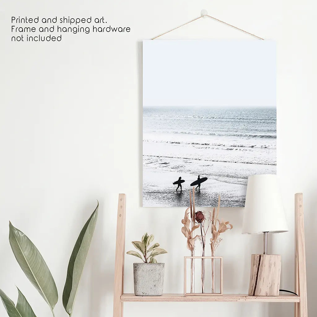 Malibu Surfers on the Beach Print - Coastal Wall Art